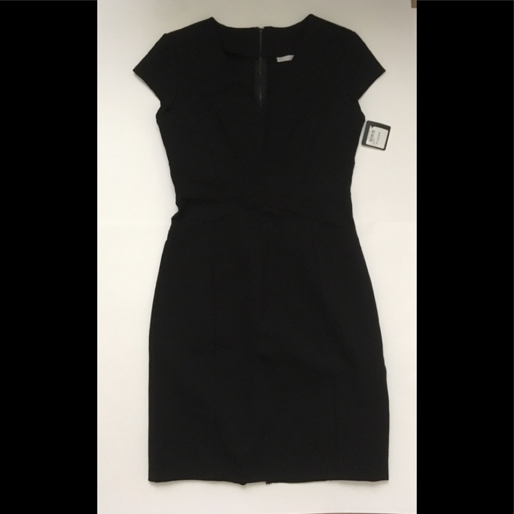 Halogen Black Cap -Sleeve Dress Size 4 Back-zip